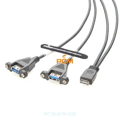 Тип E Ключ A до два USB 3. 0 кабел с винт